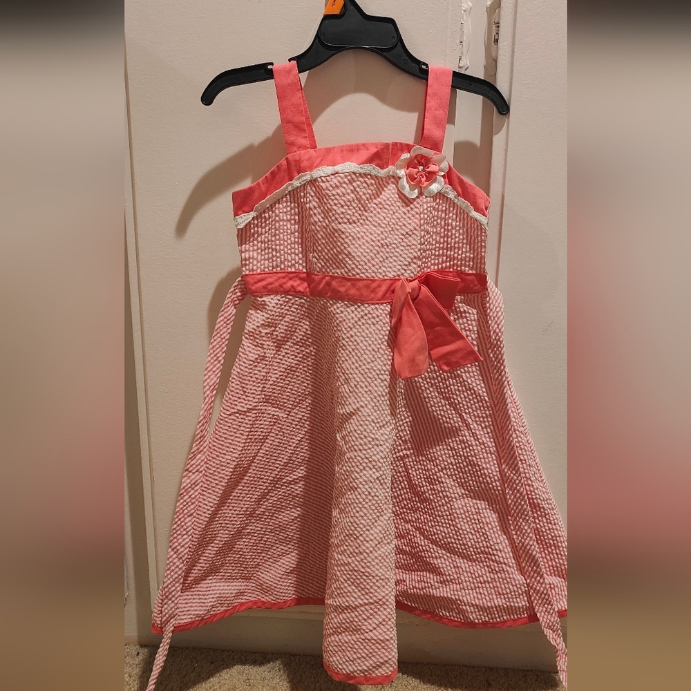 Youngland Pink and White Casual Dress
